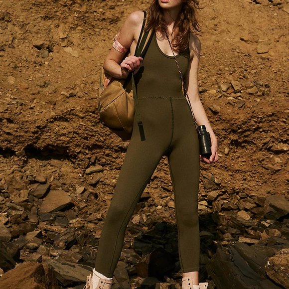 Hot Pink Free People Free Throw Unitard Ribbed Onesie Jumpsuit NEW NWT $78 - Picture 6 of 8